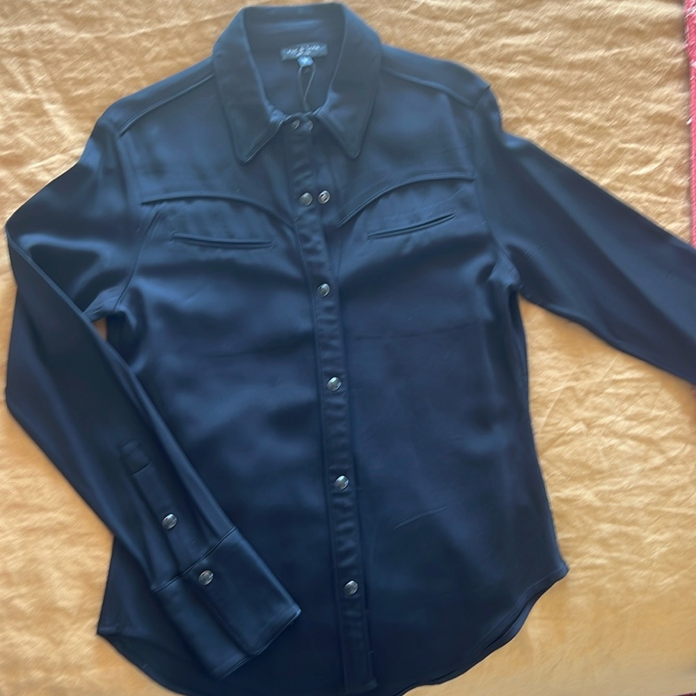 Rag & Bone Black Cleo work shirt